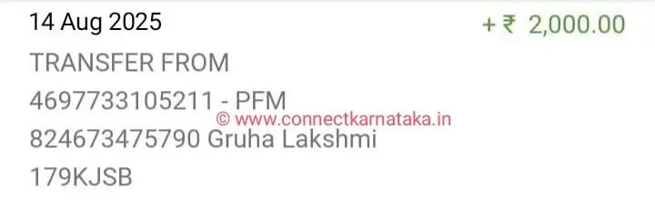 Gruhalakshmi 21st Installment Credited In Beneficiary Bank Account.
