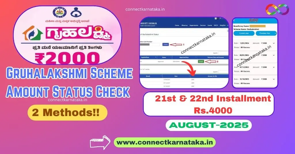 Gruhalakshmi Amount Status Check Through DBT App and Mahiti Kanaja for 21st & 22nd Installment